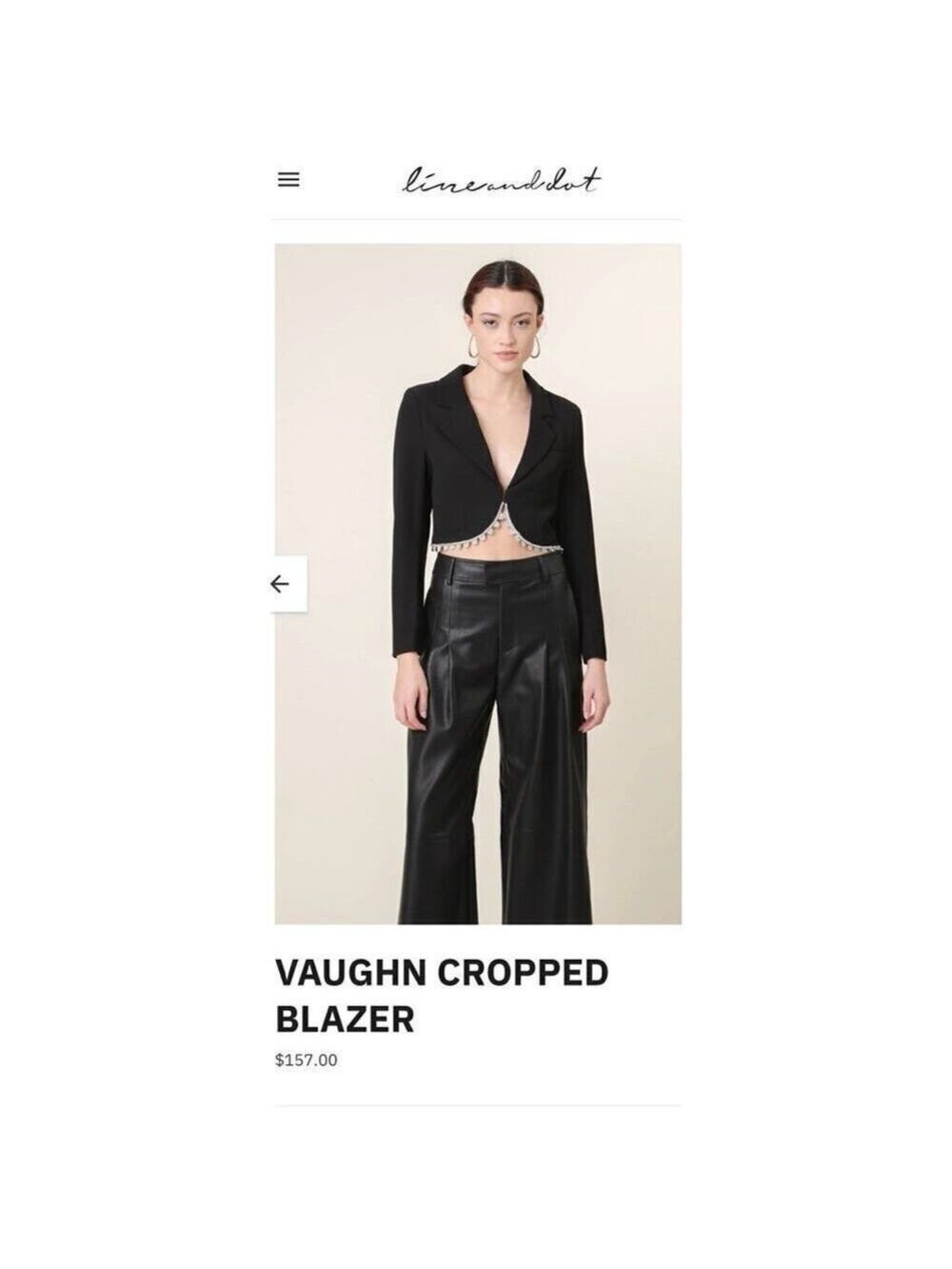 NWT Line & Dot Vaughn Cropped Blazer XS $157